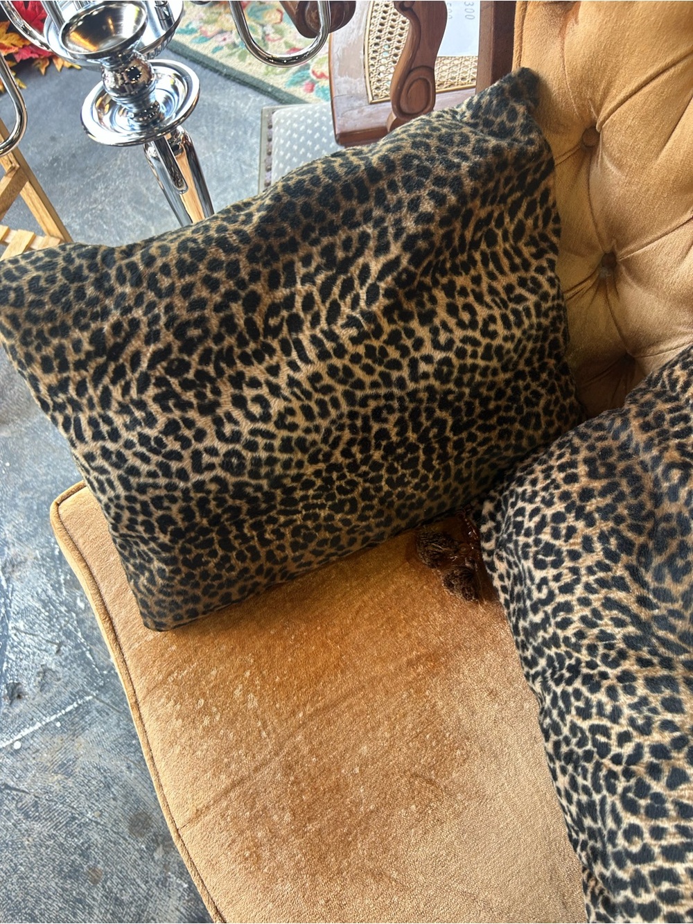Leopard Print Decorative Throw Pillow - Brown/Black a pair